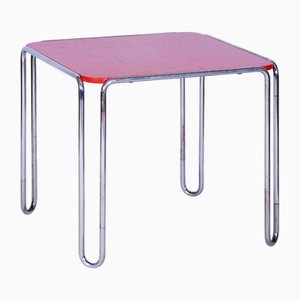 Tavolo da pranzo Art Déco in metallo cromato e acciaio di Thonet, anni '30