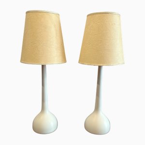 Lámparas de mesa B44 escandinavas modernas de madera de Hans-Agne Jakobssen para AB Markaryd, Suecia, años 60. Juego de 2