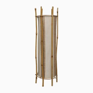 Lampada da terra in bambù di Louis Sognot, anni '50