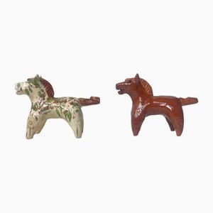 Sifflets Antiques en Terre Cuite Vernie, 1920s, Set de 2