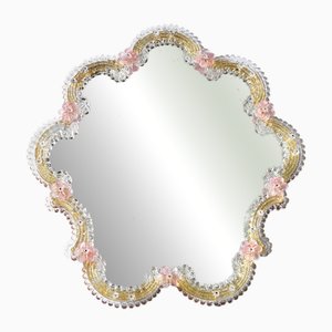 Murano Glass Flower Mirror, 1960s