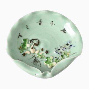 Antique Japanese Celadon Porcelain Bowl, 1890s