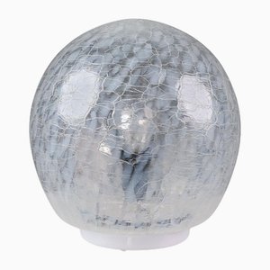 Lampe de Bureau Mid-Century Blanc / Bleu Clair en Verre de Murano, Italie, 1970s