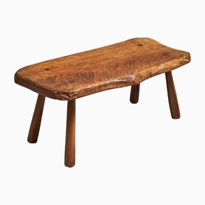 Wabi-Sabi Live Edge Coffee Table in Oak, 1960s
