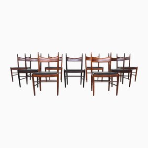 Palisander Esszimmerstühle von H. Vestervig Eriksen für Tromborg, Dänemark, 1960er, 9 . Set