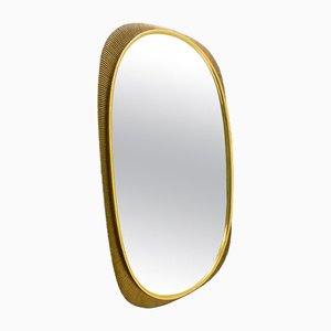 Mid-Century Curved Gilded Wood Mirror attributed to Osvaldo Borsani, 1950s