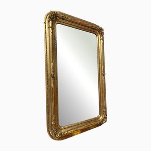 Miroir Biedermeier Original Plaqué Or Miroir en Bois Miroir Rose G1337, années 1800, Miroir