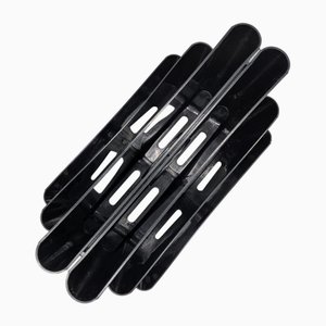 Large Black Magazine Rack by Giotto Stoppino for Kartell, Italy, 1970s