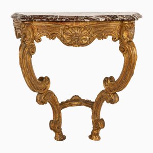 Consolle piccola in legno dorato, XVIII secolo