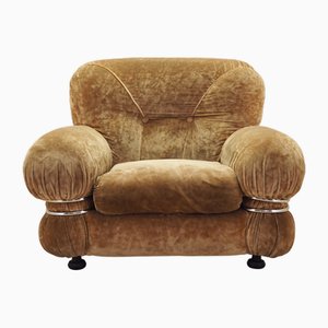 Italienischer Sessel aus Velours, 1970er