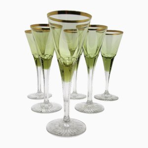 Art Nouveau Art Deco Sherry Glasses, Set of 6