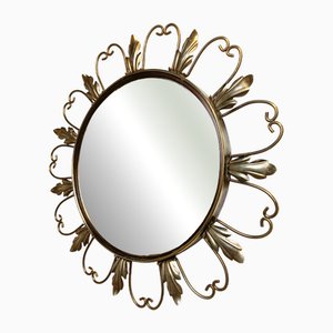 Vintage Brass Sunburst Mirror, 1960s