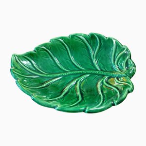 Leaf-Shaped Ceramic Tray or Centerpiece, Spain, 1950s