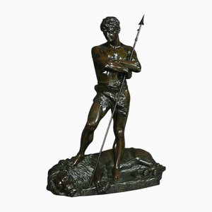 H. Fugère, Le Chasseur De Lion, Fin 19e Siècle, Bronze