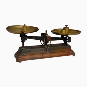 Kommerzielle Waage aus bemaltem Messing & Gusseisen, Frankreich, 1880er