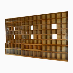 Unix Sectional Modular Oak Library Bookcase from Phoenix Gallery, 1950s, Set of 26