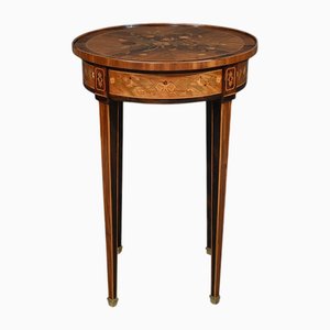 Small Louis XVI Marquetry Living Room Table, Late 19th Century