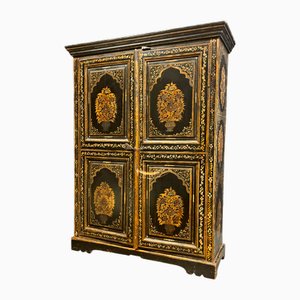 Indian Napoleon III Style Bridal Wardrobe with Handpainted Floral Decor, 1980s