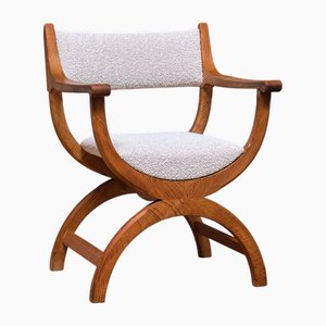 Kurul Armchair in Oak and Rubelli Bouclé by Henning Kjærnulf, Denmark, 1960s