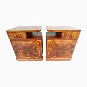 Art Deco Bedside Tables, 1940s, Set of 2