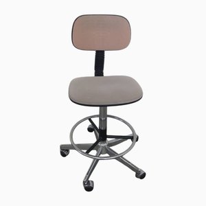 Stool with Wheels and Backrest, 1980s