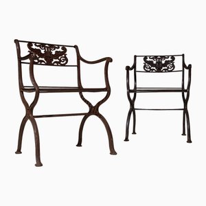 Gusseiserne Gartenstühle nach Karl Friedrich Schinkel von Lauchhammer Foundry, 20. Jh., 2er Set