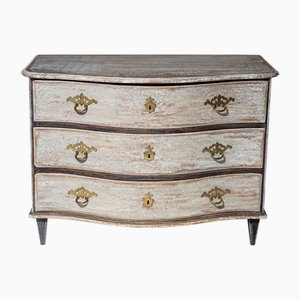 Commode à Tiroirs Baroque Grise, 18ème Siècle