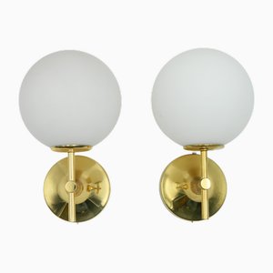 Brass Wall Lights by E. R. Nele for Temde, Switzerland, Set of 2