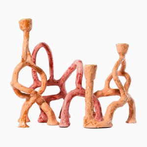 Damask Flower Candleholder Set by Constanza Almazàn Carrasco, Set of 3