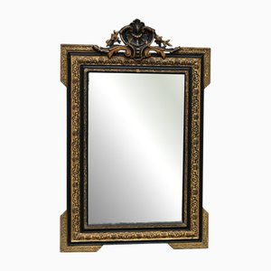 Napoleon III Empire Ebonised and Gilt Wood Mirror