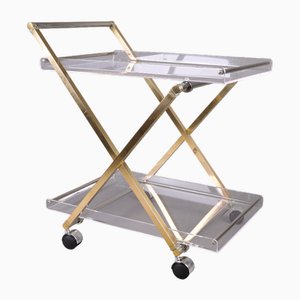 Barwagen aus Acryl & Messing, 1970er