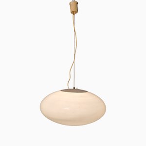 Suspension UFO en Verre Laiteux de Stilnovo, 1960s