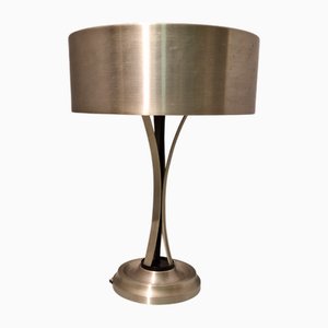 Lampe de Bureau Ajustable en Verre Satiné avec Structure en Aluminium par Oscar Torlasco pour Lumi, 1960s