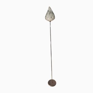Leaf Floor Lamp in Transparent and White Murano Glass from La Murrina, 1980s