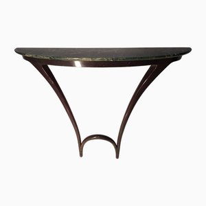 Console en Bois avec Plateau en Marbre des Alpes Vert par Carlo Enrico Rava, 1950s