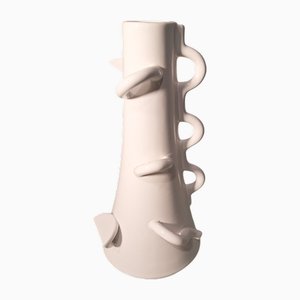 Jarrón Dealbata de cerámica blanca de Alessandro Mendini para Zanotta, años 80