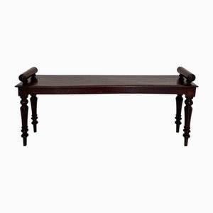 Banc d'Entrée Victorien en Bois Rouge-Brown, Angleterre, 1870s