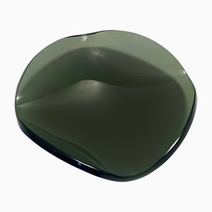Milieu de table ou bibelot en Verre Vert Foncé attribué à Fontana Arte, Italie, 1960s