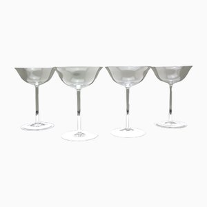 Bicchieri da champagne nr. 238 Patrician di Josef Hoffmann per Lobmeyr, Vienna, Austria, metà XIX secolo, set di 4
