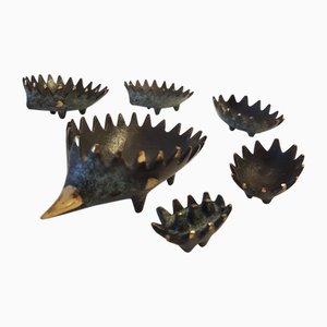 Posaceneri Hedgehog di Walter Bosse per Hertha Baller, anni '50, set di 6
