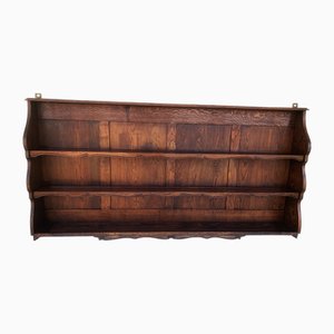 Estantería de pared de roble con estantes abiertos, años 50