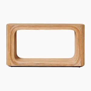 Table Console Pencil en Rotin en Marqueterie par Henri Paris