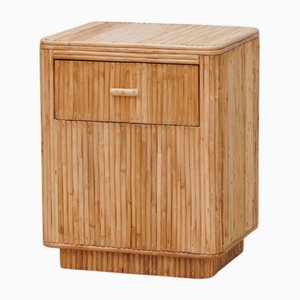 Pencil Reed Rattan Bedside Tables by Henri Paris, Set of 2