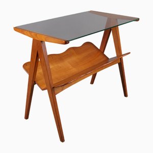 Mid-Century Modern Italian Side Table with Magazine Rack, 1960s