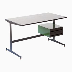 Italienischer Vintage Schreibtisch in Schwarz & Grün, 1960er