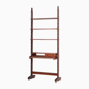 Modulares italienisches Vintage Bücherregal mit Schreibtisch, 1950er