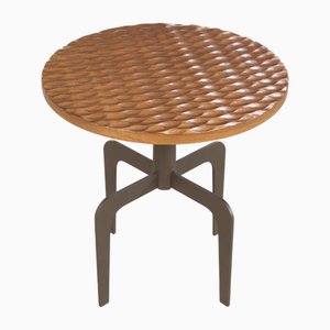 Sahel Low Side Table with Gougée Wood Top by Fabian Pellegrinet Conte