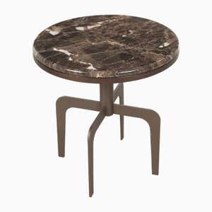 Sahel Low Side Table with Marble Top by Fabian Pellegrinet Conte
