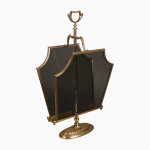 Vintage Brass and Smoked Glass Magazine Rack, 1950s