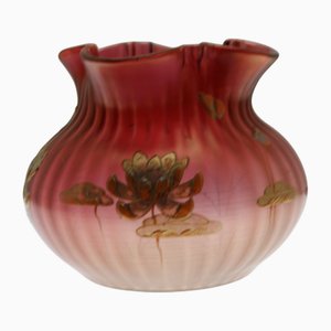 Art Nouveau Glass Vase with Enamel Decor, 1890s